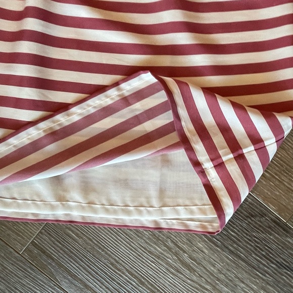 Loft Size Medium sleeveless coral/pink and cream striped dress with cream liner - Picture 4 of 6